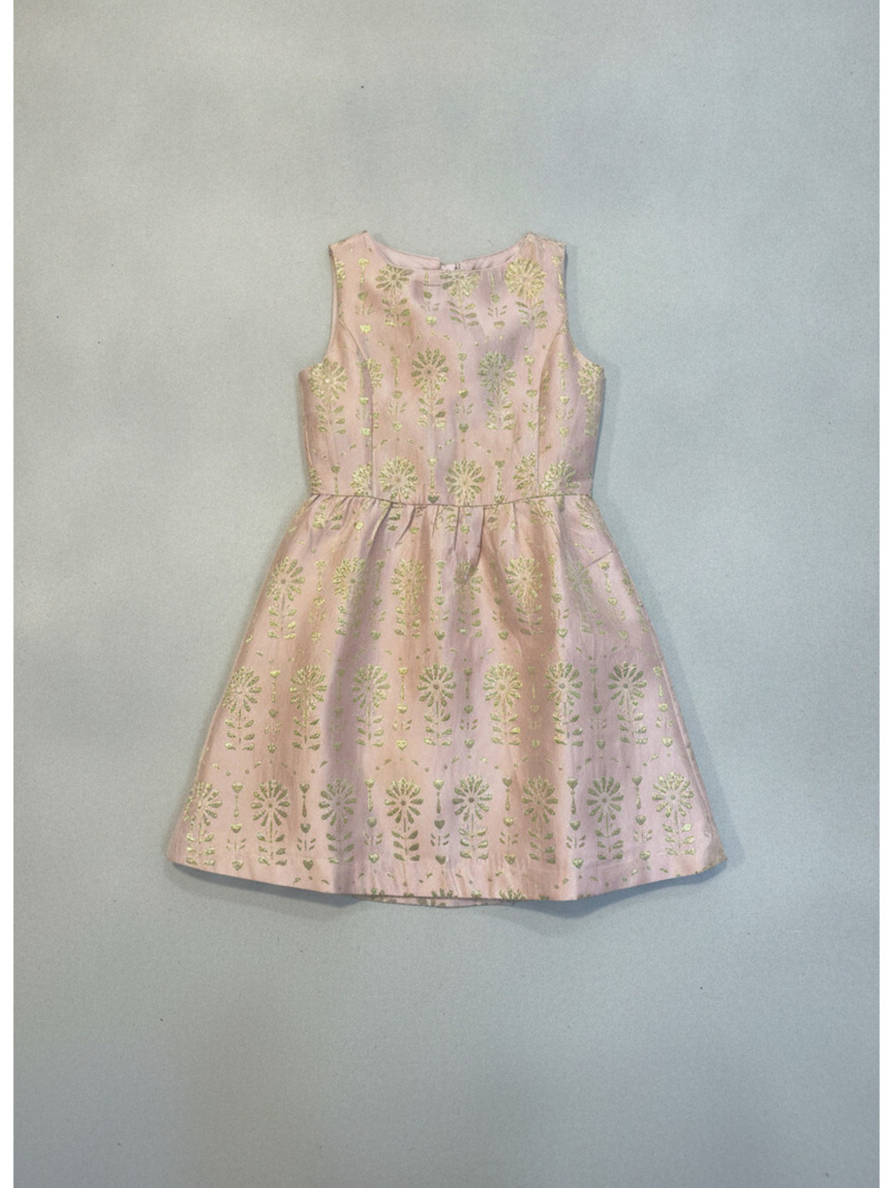 Crewcuts Girls Dress Pink Gold Floral Sleeveless Size 12